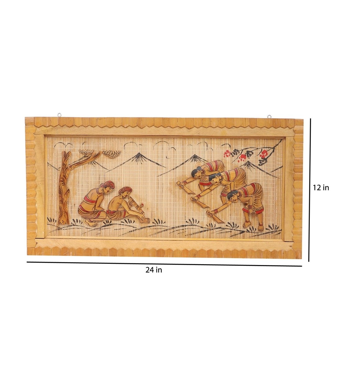 Handmade Bamboo Rectangular Wall Hanging – Medium Sized | Verified Sustainable by Brown Living™