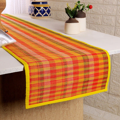 Handmade Bamboo Table Runner Checkered Design | Verified Sustainable by Brown Living™