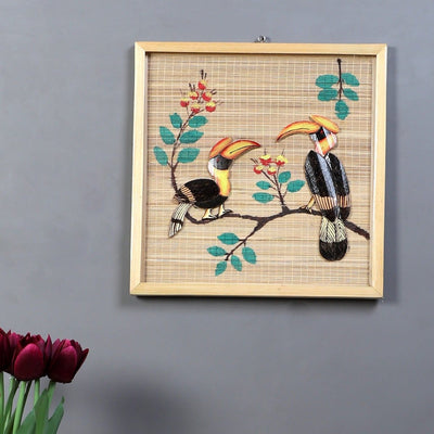 Handmade Bamboo Wall Hanging – Pair of Hornbill – Wall Decor on Brown Living™. SKU: SK - BWH - PH - 01 - NS. Img 1.
