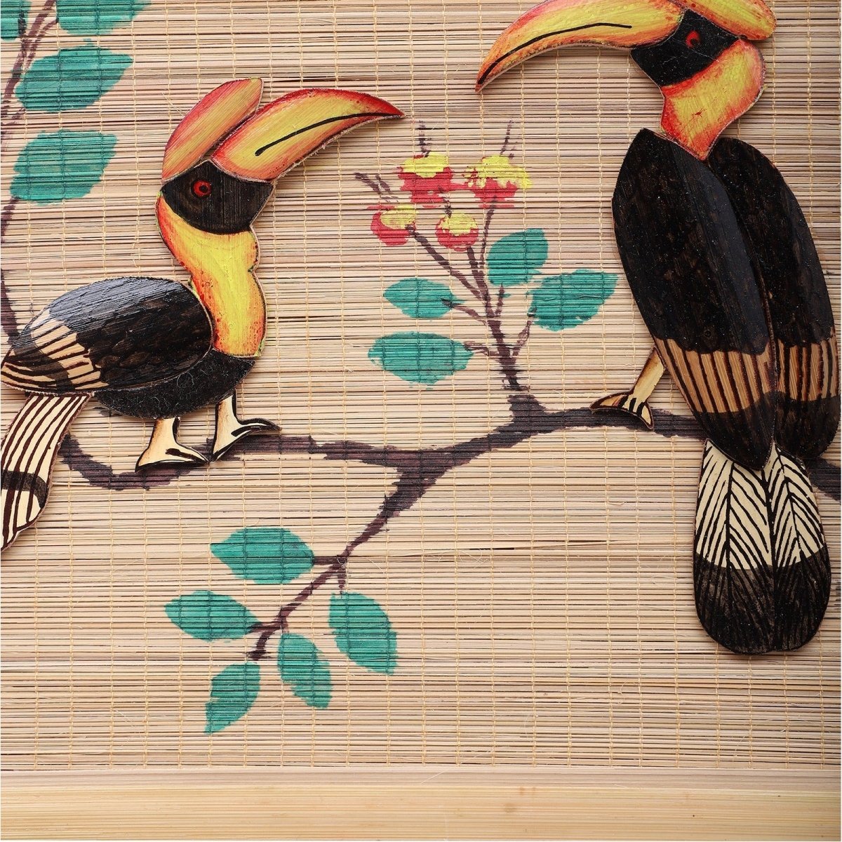 Handmade Bamboo Wall Hanging – Pair of Hornbill | Verified Sustainable by Brown Living™