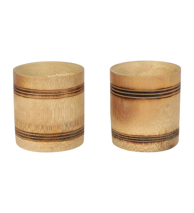 Handmade Bamboo Whiskey Glass with Smoked Finish (Set of 2) – Kitchen Organizers on Brown Living™. SKU: SK - BWC - CD - 02 - SW. Img 2.