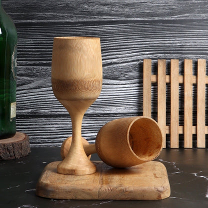 Handmade Bamboo Wine Glass (Set of 2) | Verified Sustainable by Brown Living™