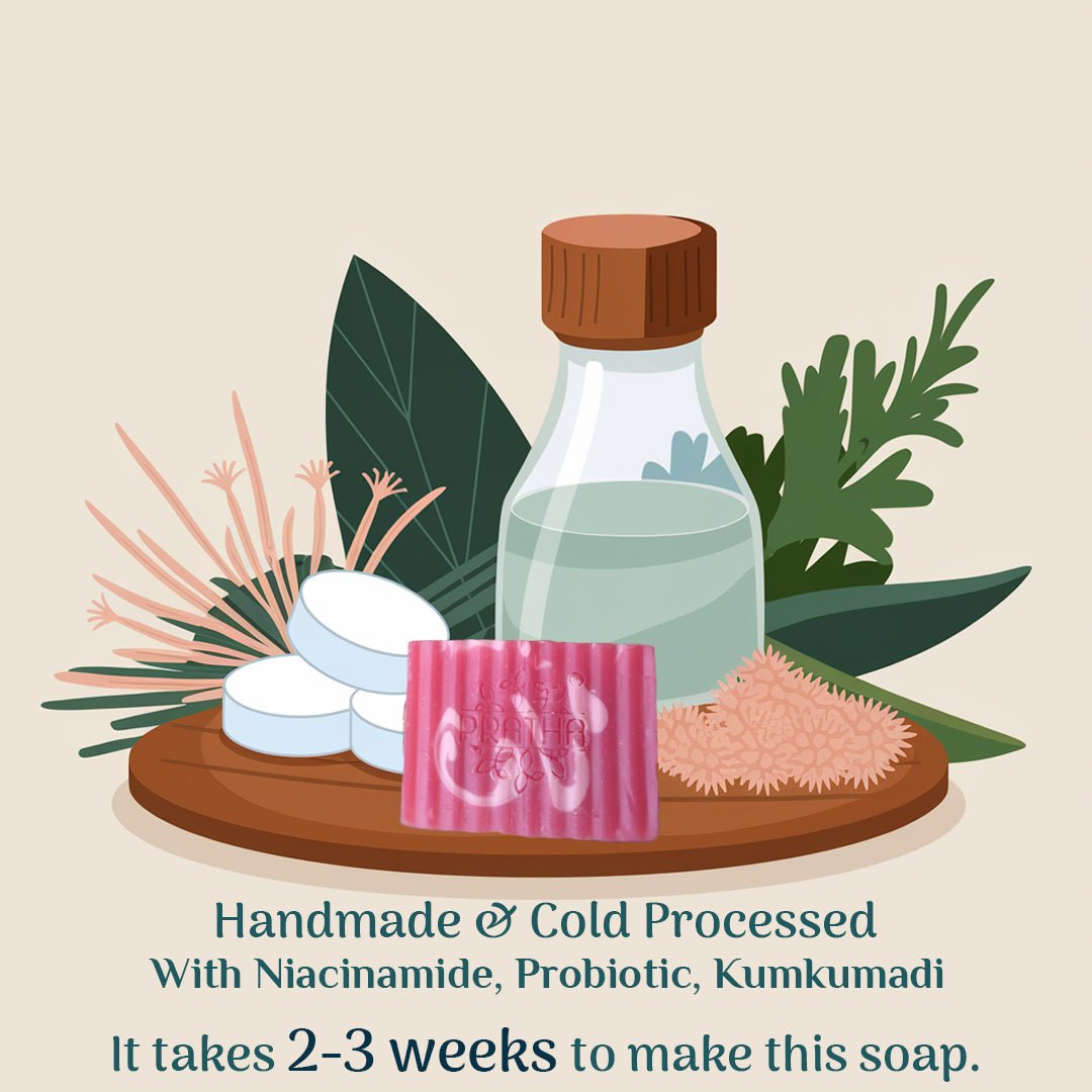 Handmade Cold Process Niacinamide Probiotic Kumkumadi Glow Soap | Verified Sustainable by Brown Living™