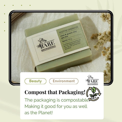 Handmade Cold processed Rose & Green Soap for Dry Skin - Pack of 2 – Body Soap on Brown Living™. SKU: Soothe - operator - soap - 75g. Img 6.