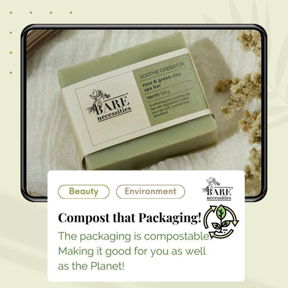 Handmade Cold processed Rose & Green Soap for Dry Skin - Pack of 2 | Verified Sustainable by Brown Living™