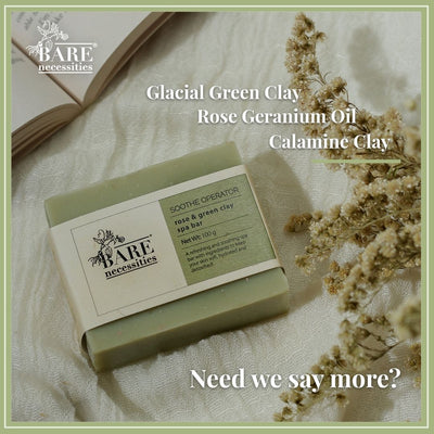 Handmade Cold processed Rose & Green Soap for Dry Skin - Pack of 2 – Body Soap on Brown Living™. SKU: Soothe - operator - soap - 75g. Img 4.