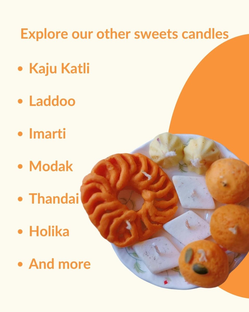 Handmade Kaju Katli Sweet Soy Wax Aroma Candle Set of 4 | Verified Sustainable by Brown Living™