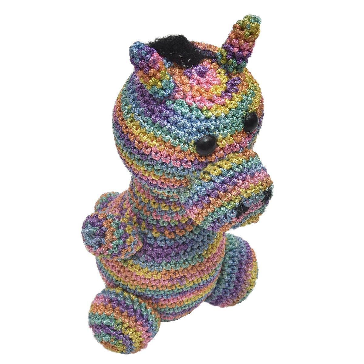 Handmade Multicolour Crochet Giraffe Soft Toy For Babies | Verified Sustainable by Brown Living™