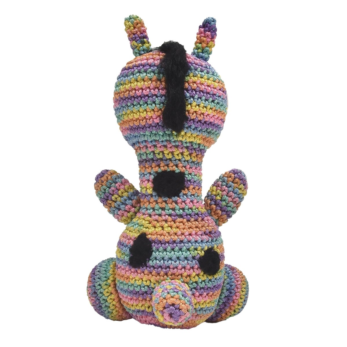 Handmade Multicolour Crochet Giraffe Soft Toy For Babies | Verified Sustainable by Brown Living™