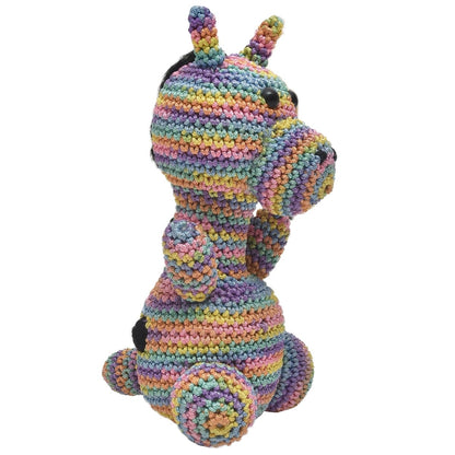 Handmade Multicolour Crochet Giraffe Soft Toy For Babies | Verified Sustainable by Brown Living™