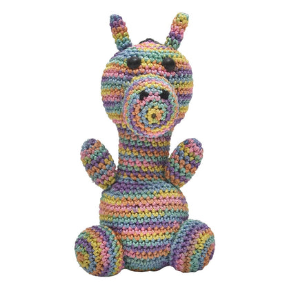 Handmade Multicolour Crochet Giraffe Soft Toy For Babies | Verified Sustainable by Brown Living™