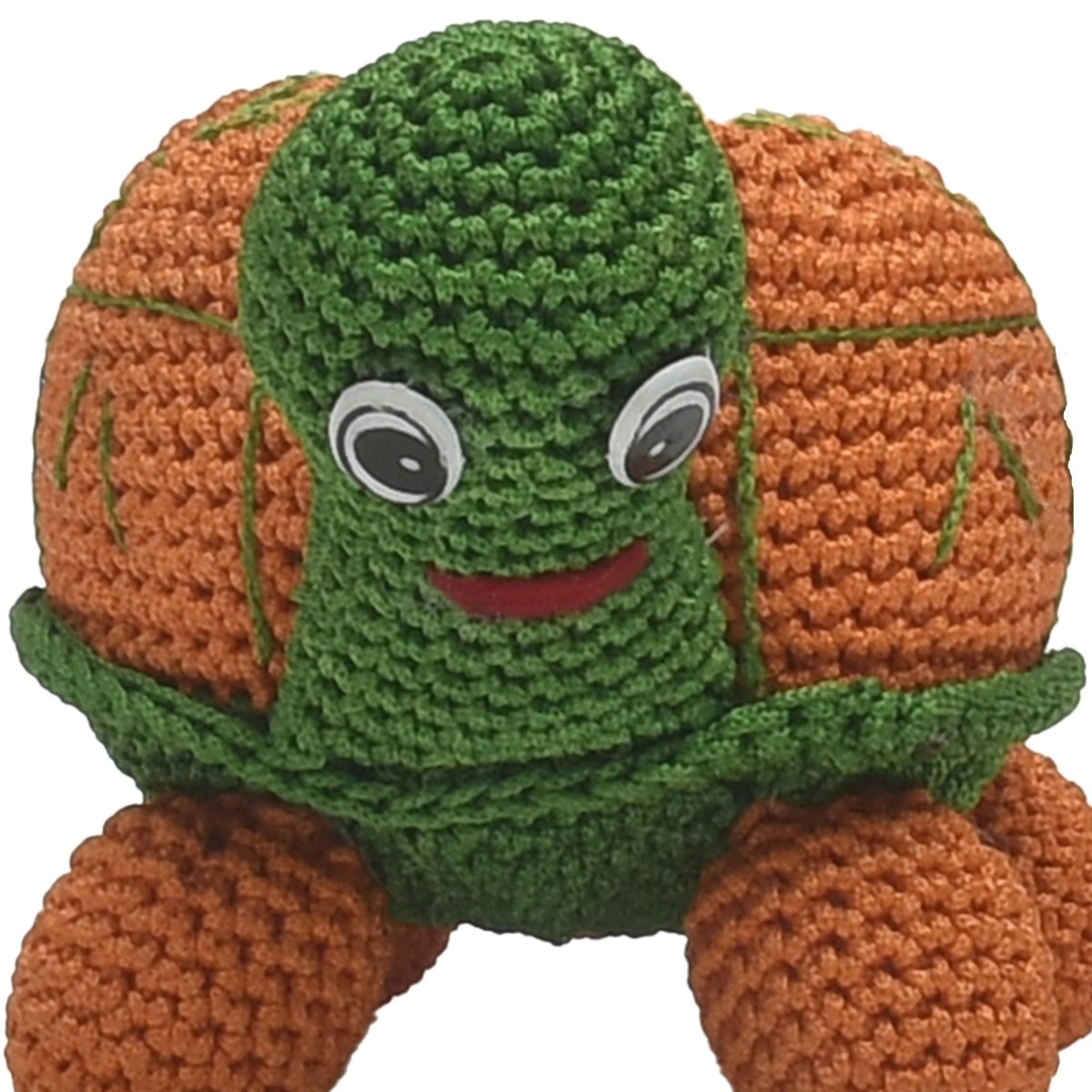 Handmade Orange Crochet Tortoise Soft Toy For Babies | Verified Sustainable by Brown Living™