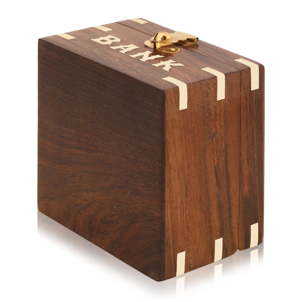 Handmade Wood & Brass Coin Box | Verified Sustainable by Brown Living™