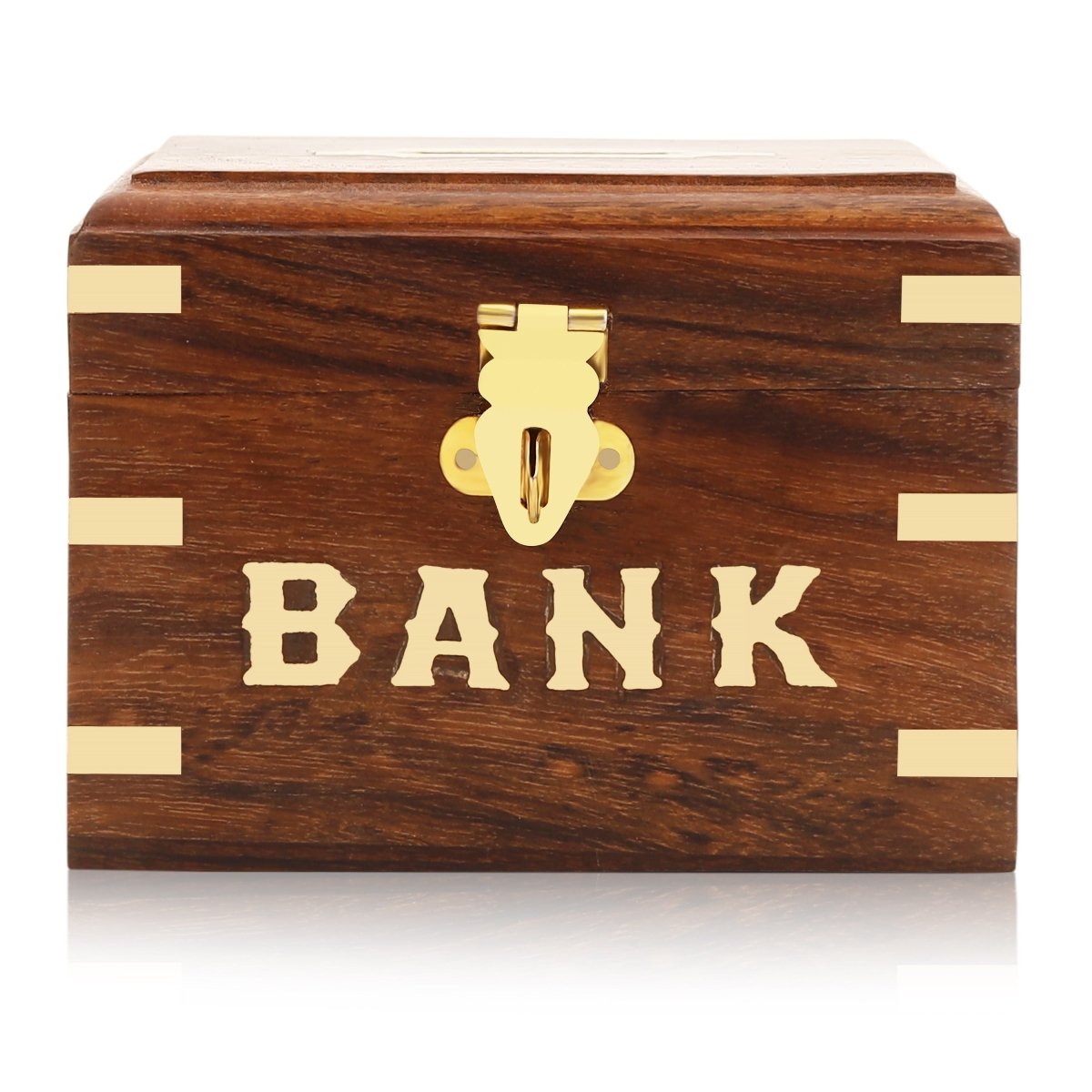 Handmade Wood & Brass Coin Box | Verified Sustainable by Brown Living™