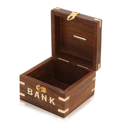 Handmade Wood & Brass Coin Box | Verified Sustainable by Brown Living™