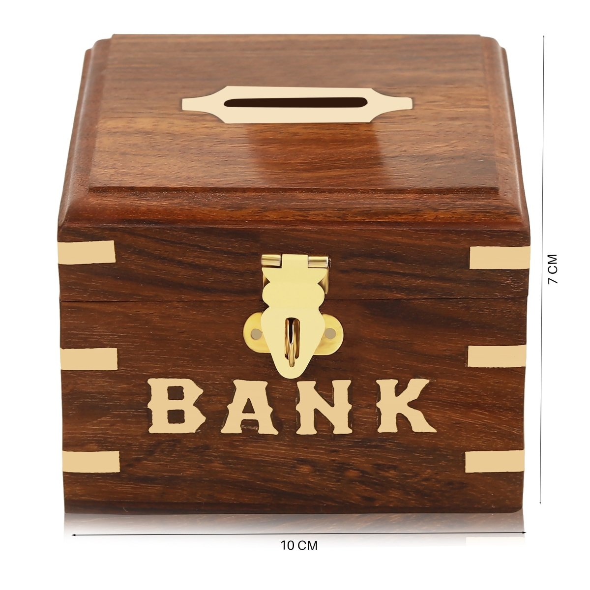 Handmade Wood & Brass Coin Box | Verified Sustainable by Brown Living™