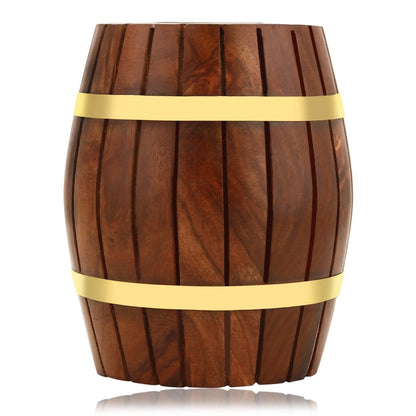 Handmade Wooden Barrel Piggy Bank | Verified Sustainable by Brown Living™