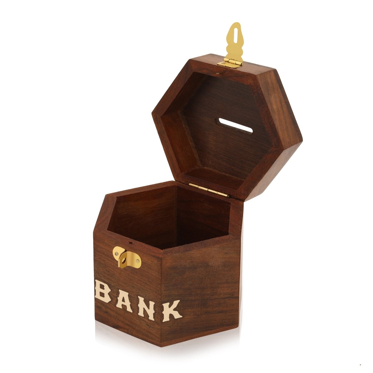 Handmade Wooden Piggy Bank | Verified Sustainable by Brown Living™