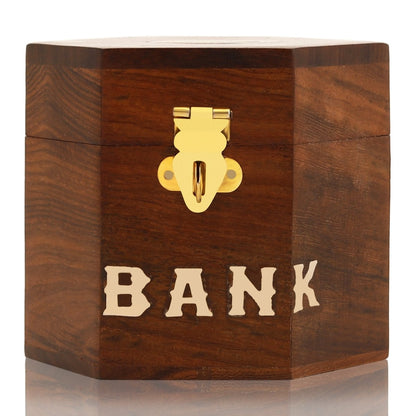 Handmade Wooden Piggy Bank | Verified Sustainable by Brown Living™