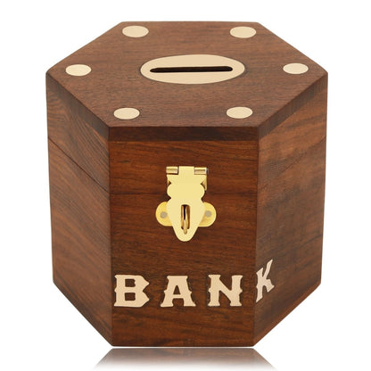 Handmade Wooden Piggy Bank | Verified Sustainable by Brown Living™