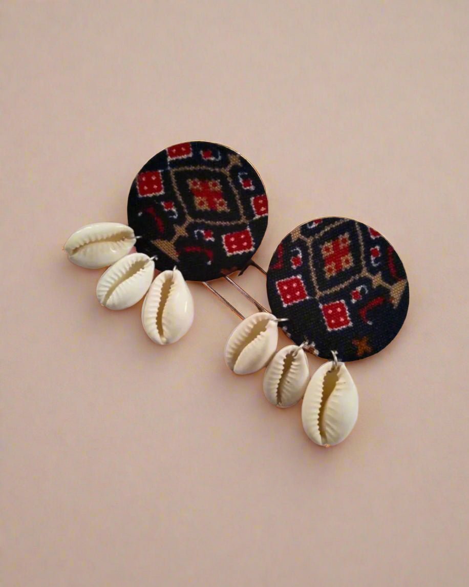 Handprinted Shell Studs for Minimal Styling | Verified Sustainable by Brown Living™