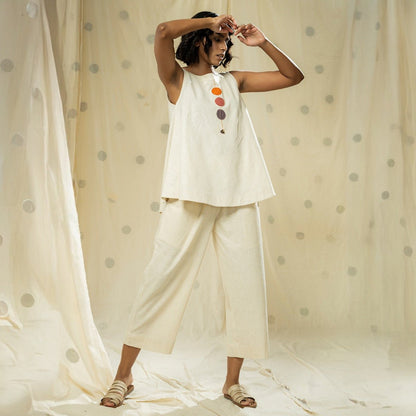 Handwoven Khadi Comfort Co - ord Set in Natural Hue | Verified Sustainable by Brown Living™
