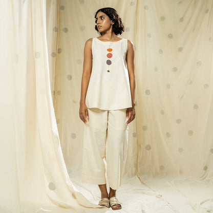 Handwoven Khadi Comfort Co - ord Set in Natural Hue | Verified Sustainable by Brown Living™