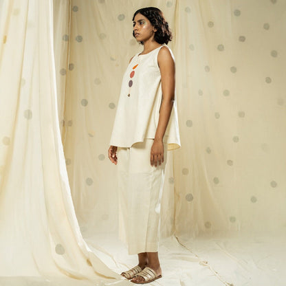 Handwoven Khadi Comfort Co - ord Set in Natural Hue | Verified Sustainable by Brown Living™