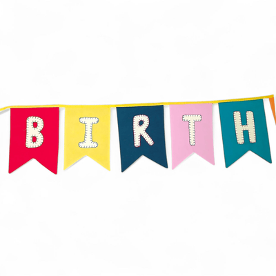 Happy Birthday Swallowtail Flag Bunting – Wall Decor on Brown Living™. SKU: UMW - BUNTING - HB - ST - 01. Img 6.
