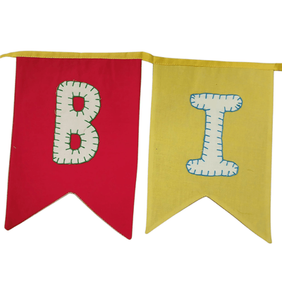 Happy Birthday Swallowtail Flag Bunting – Wall Decor on Brown Living™. SKU: UMW - BUNTING - HB - ST - 01. Img 8.