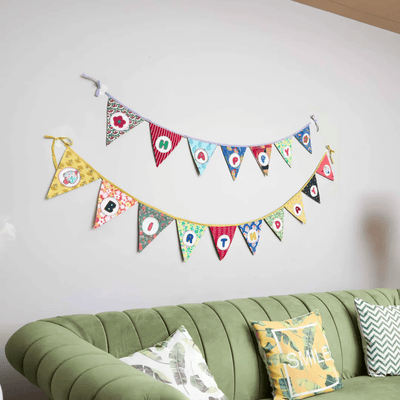 Happy Birthday Triangle Flag Bunting/Banner – Wall Decor on Brown Living™. SKU: UMW - BUNTING - HB - T - 02. Img 2.