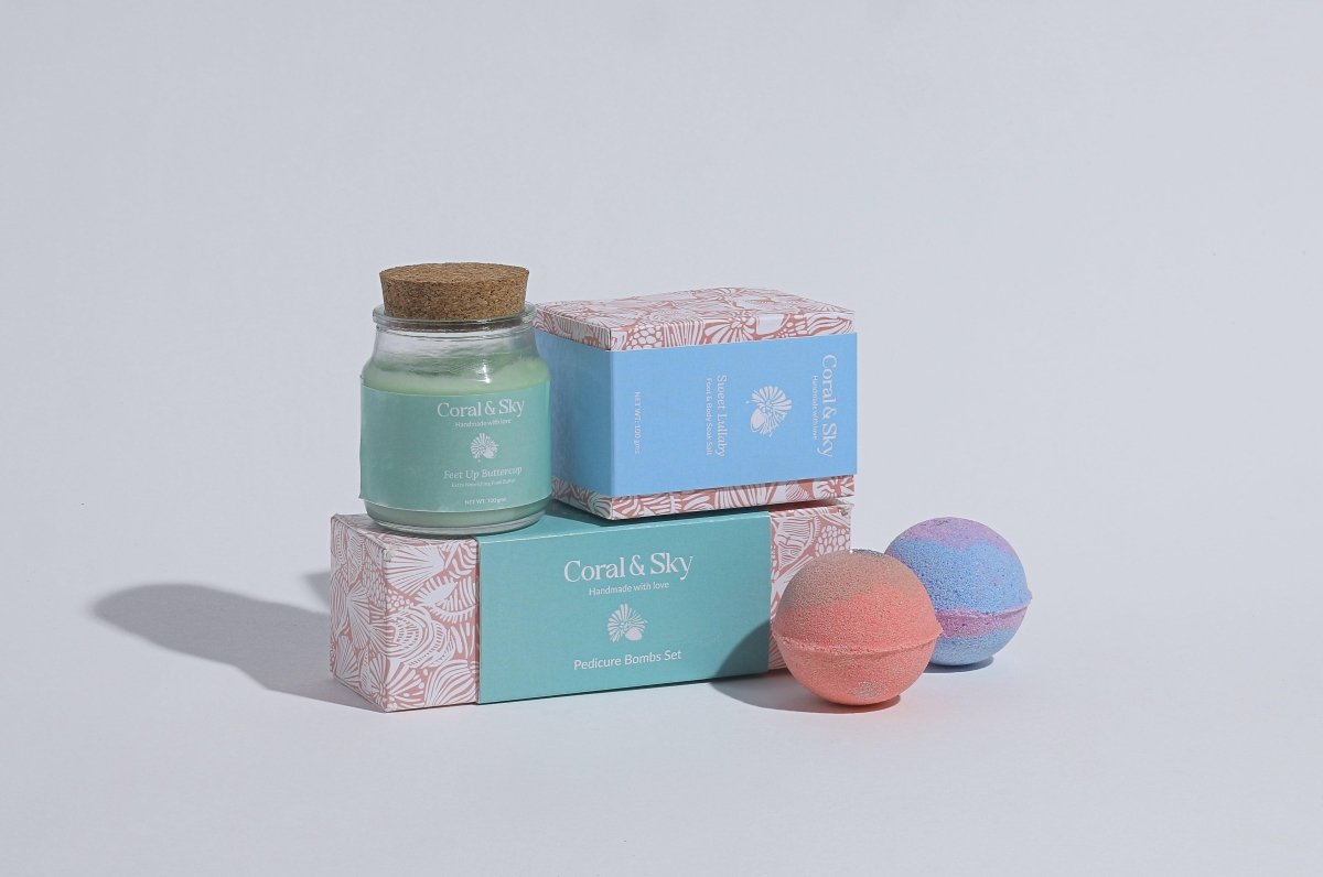 Happy Feet Pedicure Kit With Foot Butter, Foot Soak & Pedicure Bombs | Verified Sustainable by Brown Living™