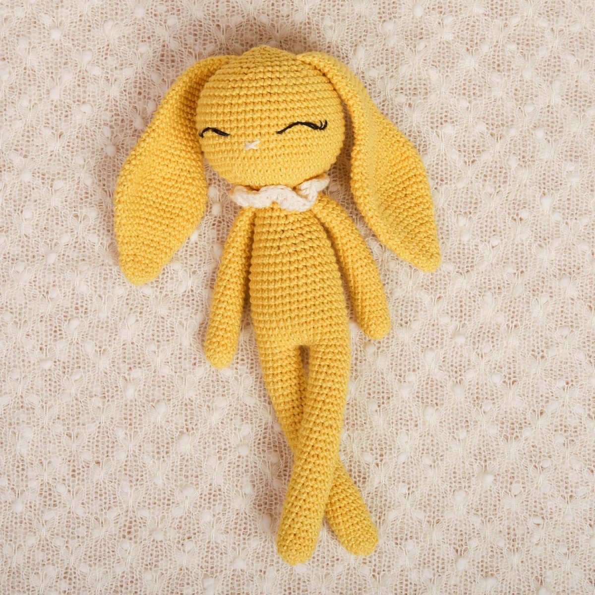Happy Yellow Crochet Rattle – Colorful Infant Rattle | Verified Sustainable by Brown Living™