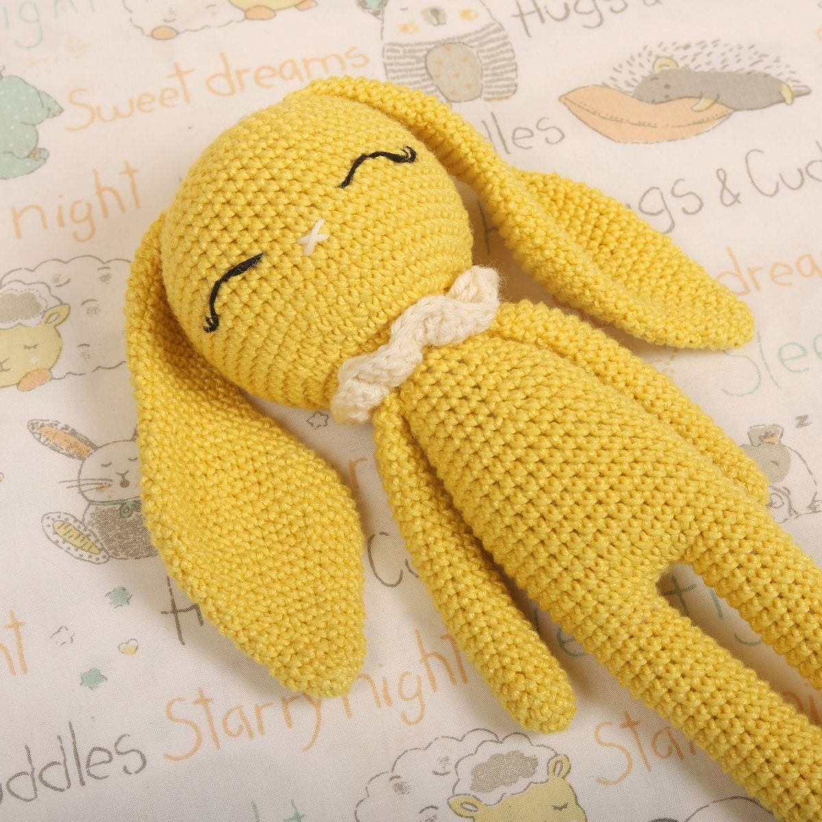 Happy Yellow Crochet Rattle – Colorful Infant Rattle | Verified Sustainable by Brown Living™
