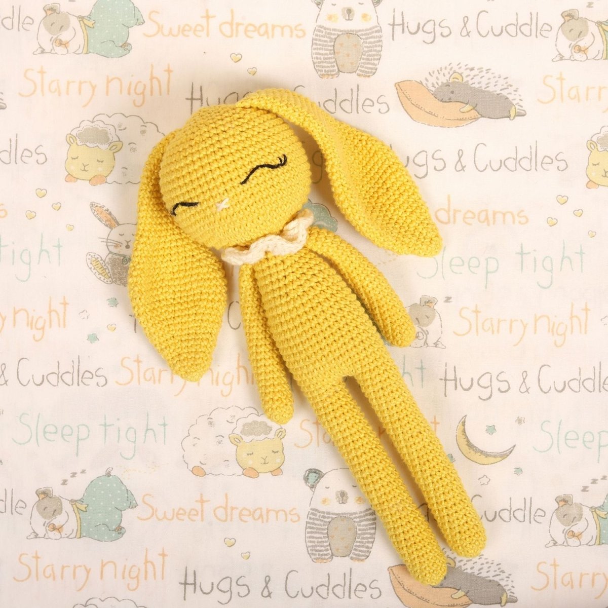 Happy Yellow Crochet Rattle – Colorful Infant Rattle | Verified Sustainable by Brown Living™