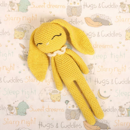 Happy Yellow Crochet Rattle – Colorful Infant Rattle | Verified Sustainable by Brown Living™