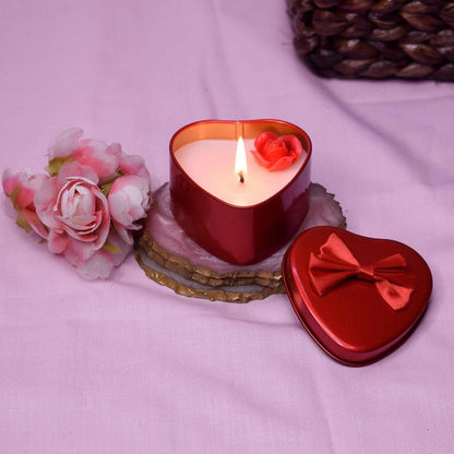 Heart Shape Tin Rose Scented Candle | Verified Sustainable by Brown Living™