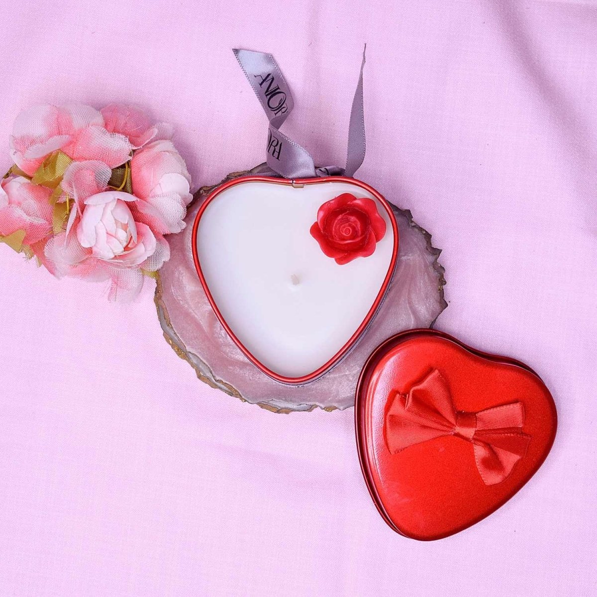 Heart Shape Tin Rose Scented Candle | Verified Sustainable by Brown Living™