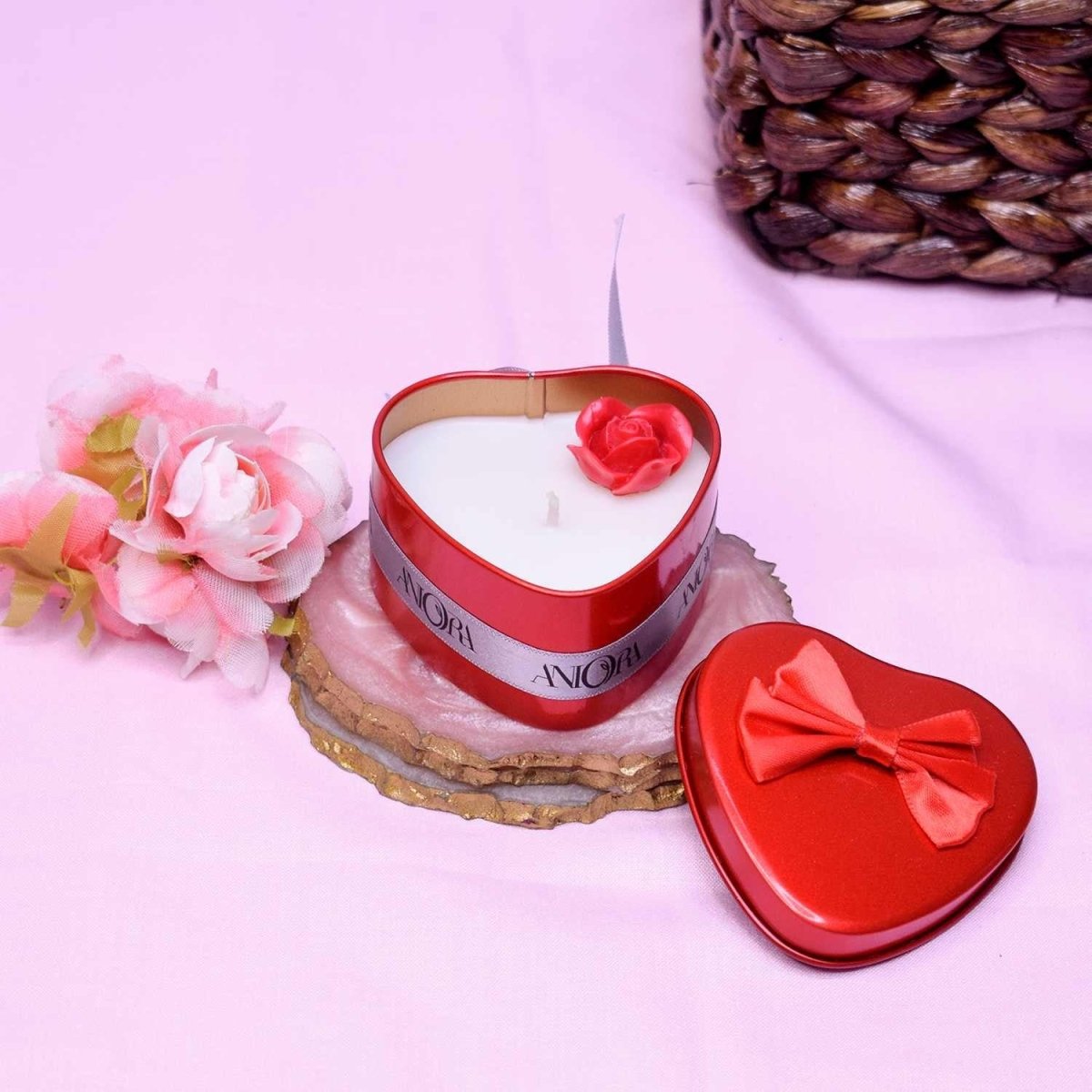 Heart Shape Tin Rose Scented Candle | Verified Sustainable by Brown Living™