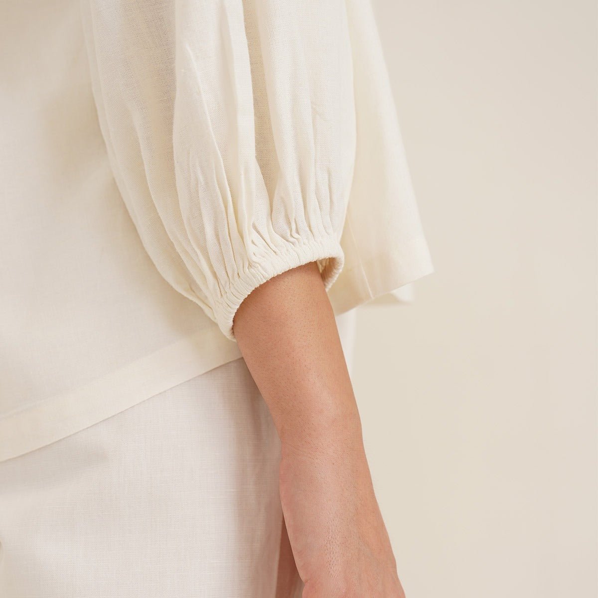 Heka - Stylish Linen Shirt With Cutwork Embroidery | Verified Sustainable by Brown Living™