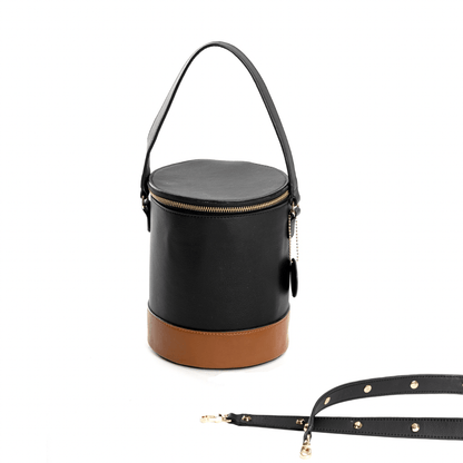 Hemera (Black & Gingerbread) | Women's Bag made with Apple Leather – Womens Handbag on Brown Living™. SKU: BGH 5001. Img 2.