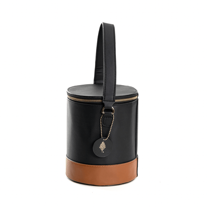 Hemera (Black & Gingerbread) | Women's Bag made with Apple Leather – Womens Handbag on Brown Living™. SKU: BGH 5001. Img 4.