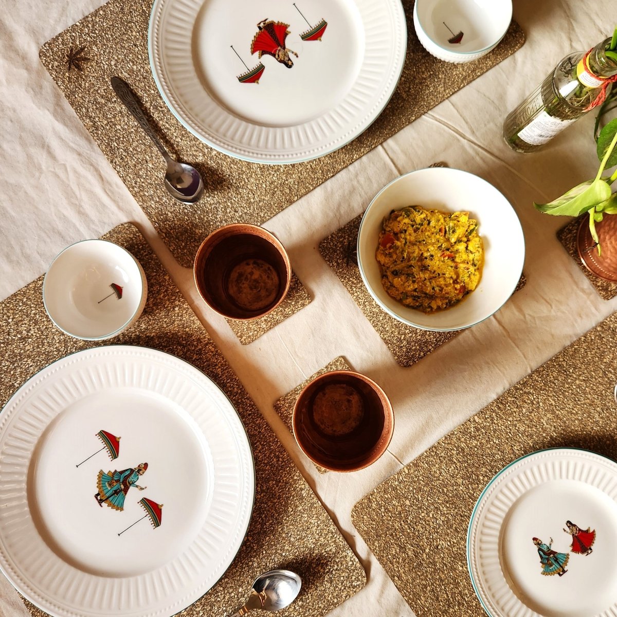 Sustainable Hemp Tableware - Set of 12 – Table Essentials by HEMPED INDIA available on Brown Living™. . SKU: HI020444105. Img 2.