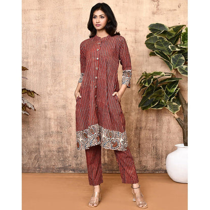 Hera Red Ajrakh Cotton Kurta Set | Verified Sustainable by Brown Living™