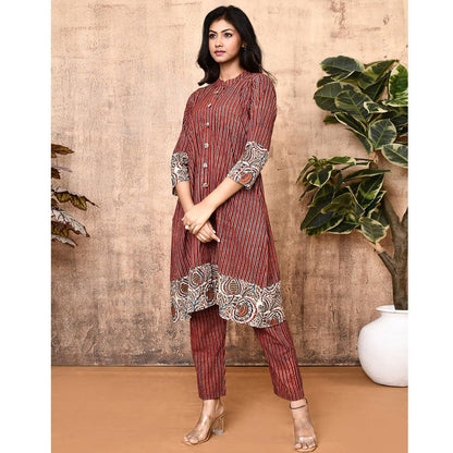 Hera Red Ajrakh Cotton Kurta Set | Verified Sustainable by Brown Living™