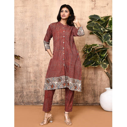 Hera Red Ajrakh Cotton Kurta Set | Verified Sustainable by Brown Living™