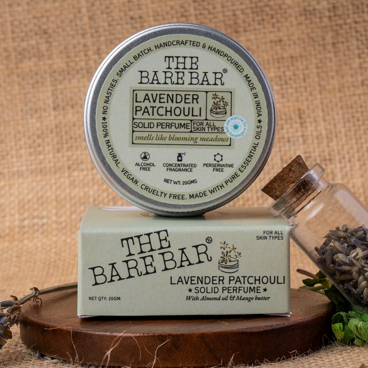 Herbal Lavender Patchouli Solid Perfume for On - the - Go | Verified Sustainable by Brown Living™
