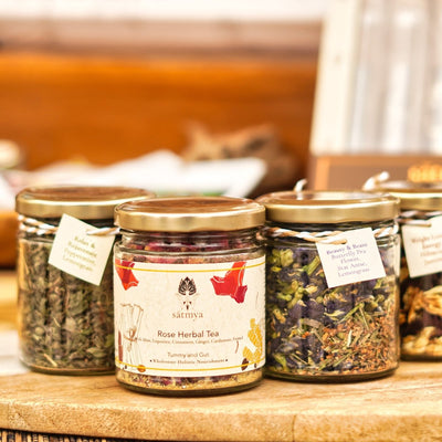 Hibiscus & Jasmine Tea - Floral Detox Herbal Blend - 40g – Tea on Brown Living™. SKU: hibis_40gms. Img 3.