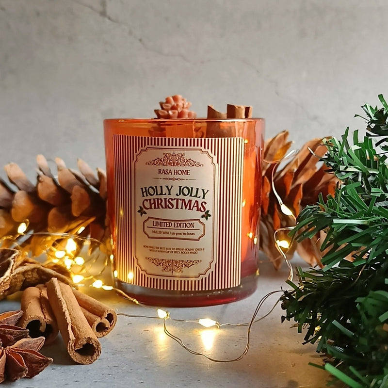 Holly Jolly Christmas Candle Jar | Verified Sustainable by Brown Living™