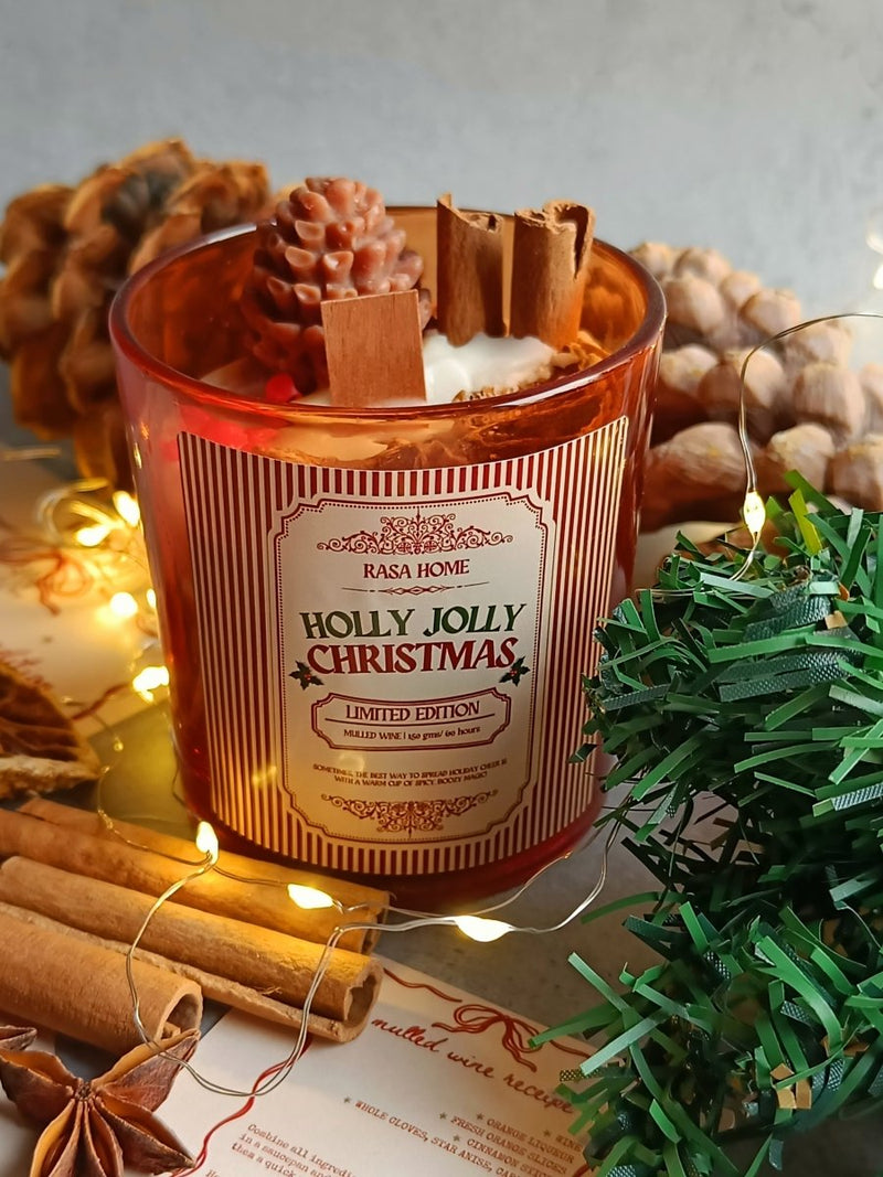 Holly Jolly Christmas Candle Jar | Verified Sustainable by Brown Living™